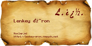 Lenkey Áron névjegykártya